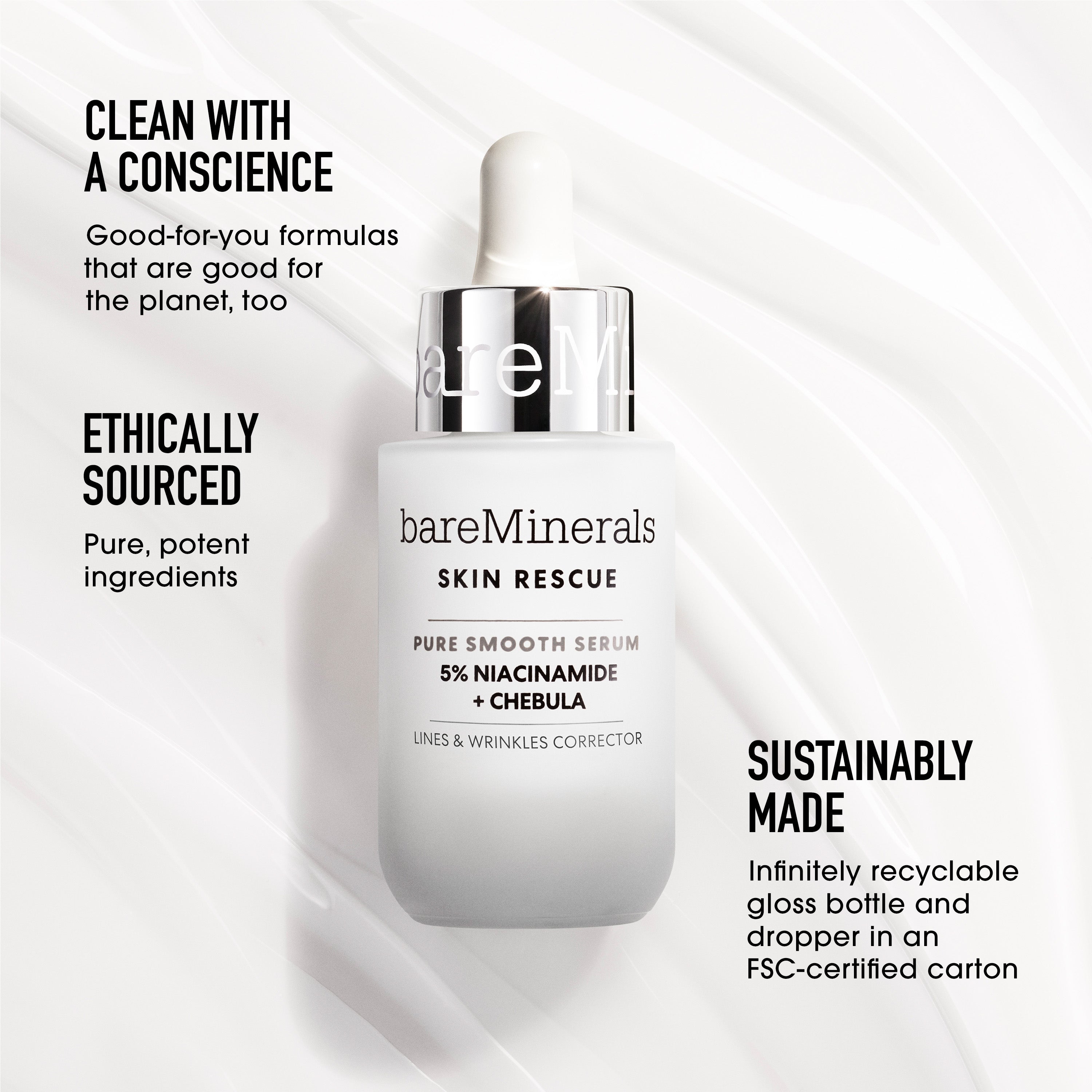 SKIN RESCUE Pure Smooth Serum with 5% Niacinamide and Chebula